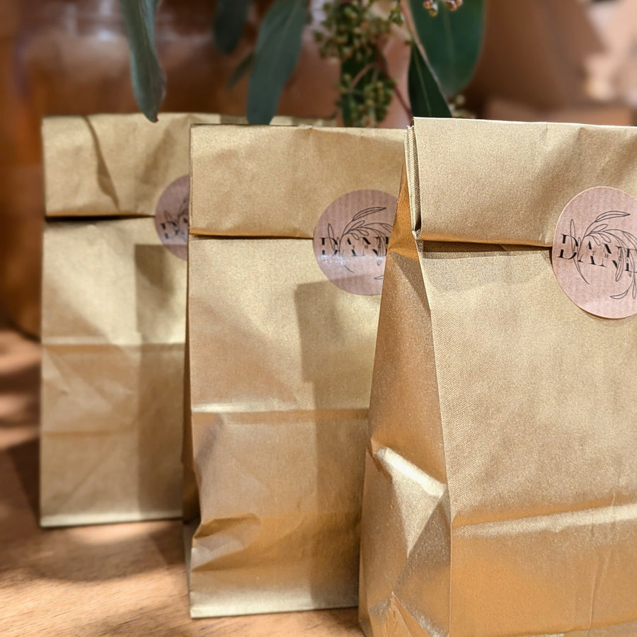 Gold Kraft Block Bottom Paper Bags | Pack Of 12 - Thedanes.co.uk - Creative & Sustainable Living The Scandinavian Way