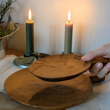 Reclaimed Teak Serving Plate in 2 Sizes | 20 or 15cm - Thedanes.co.uk - Creative & Sustainable Living The Scandinavian Way