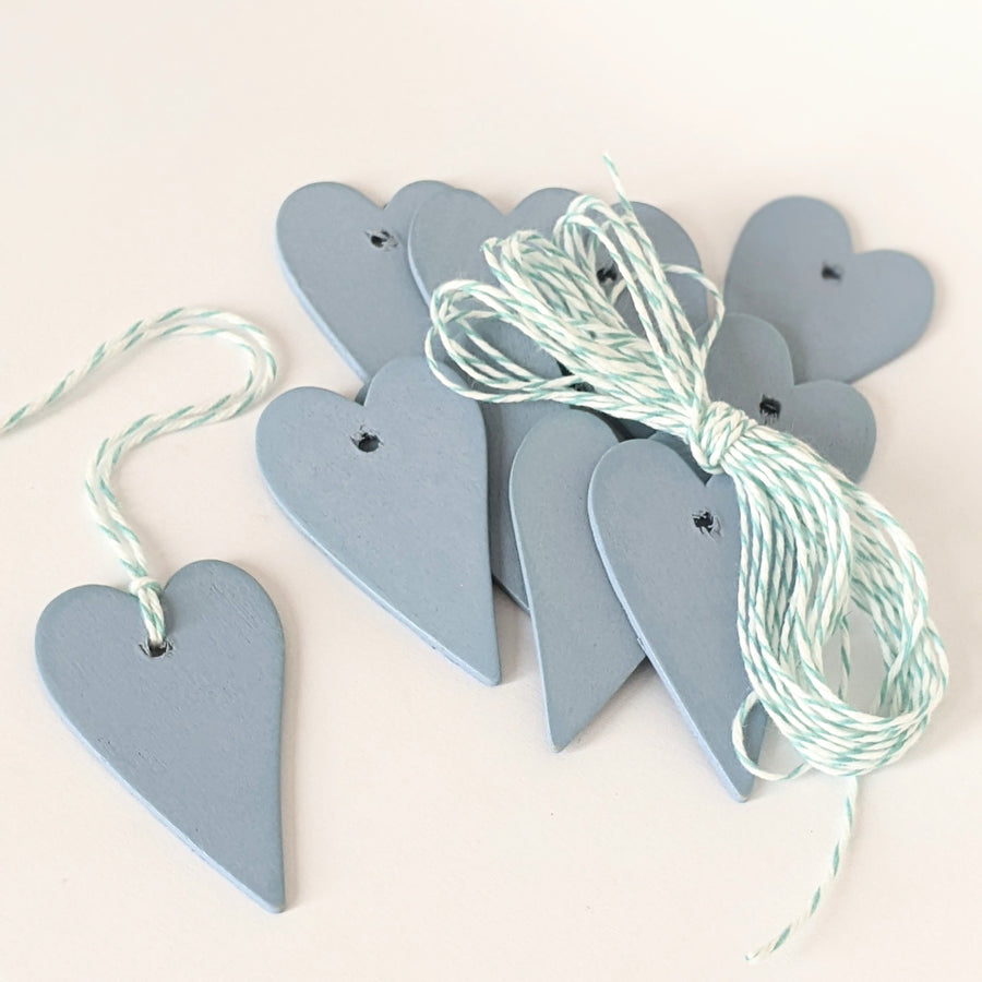Wooden Heart Gift Tags - Pink, Grey or Blue - Thedanes.co.uk - Creative & Sustainable Living The Scandinavian Way