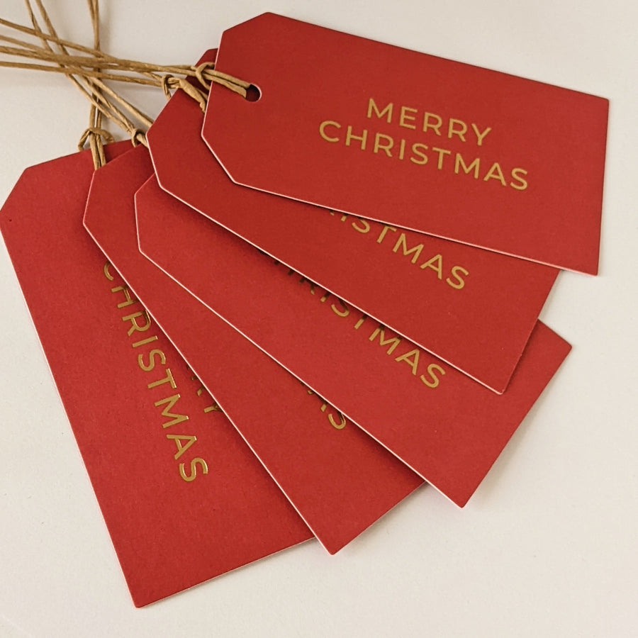Merry Christmas Red Gift Tag & Ribbon Pack