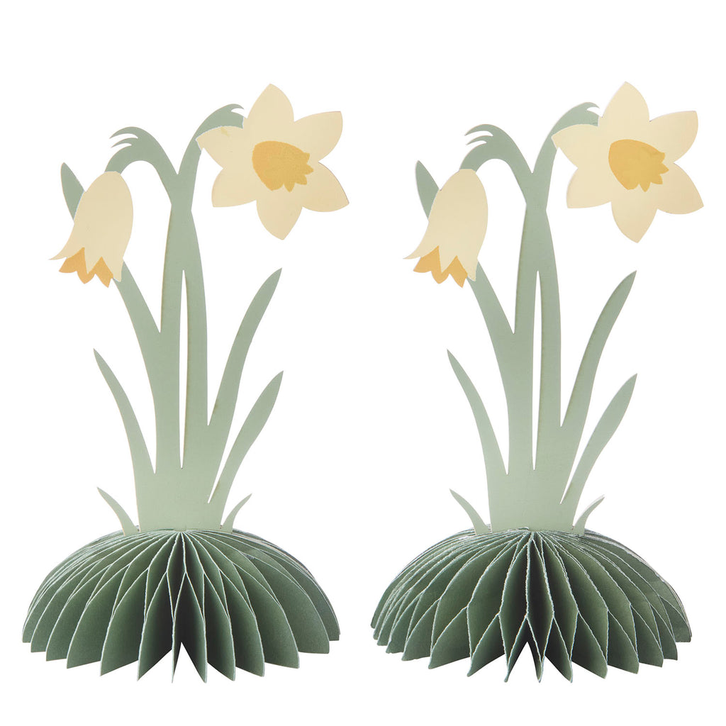 Paper Daffodil | Honeycomb Table Decoration Set of 2 - Thedanes.co.uk - Creative & Sustainable Living The Scandinavian Way