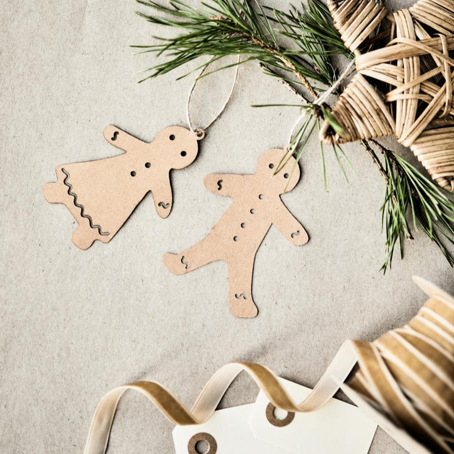 Paper Gingerbread Tags - 2 Design | Pack of 6 - Thedanes.co.uk - Creative & Sustainable Living The Scandinavian Way