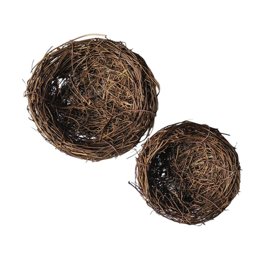 Natural Twig Birds Nest x Set of 2
