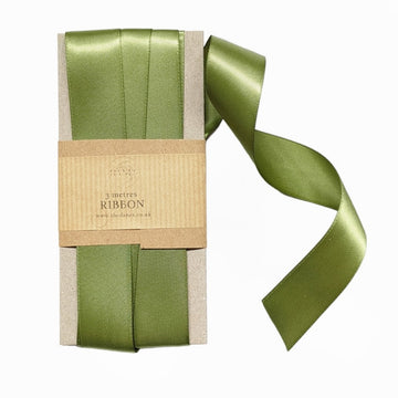 Willow Green Luxury Double Faced Satin Silk Ribbon | 25mm x 3M - Thedanes.co.uk - Creative & Sustainable Living The Scandinavian Way