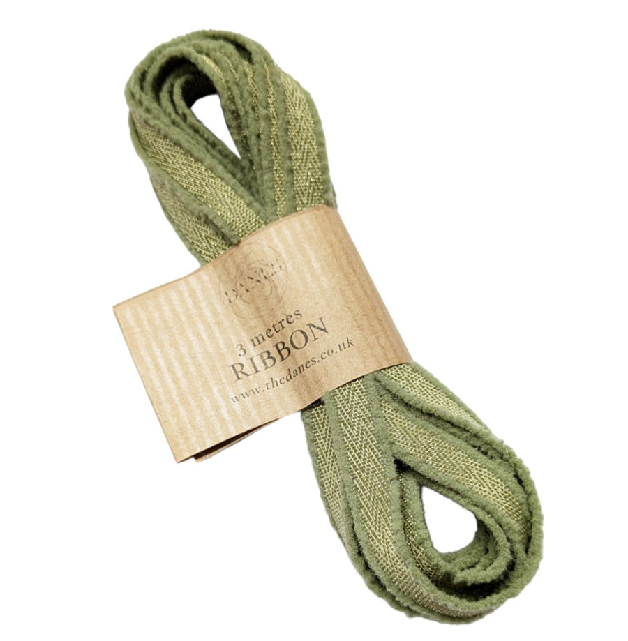 Luxury Velvety Edge Glitter Ribbon - Green or Cream - Thedanes.co.uk - Creative & Sustainable Living The Scandinavian Way