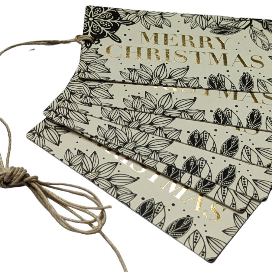 6 Gold & Black Merry Christmas Gift Tags - Thedanes.co.uk - Creative & Sustainable Living The Scandinavian Way