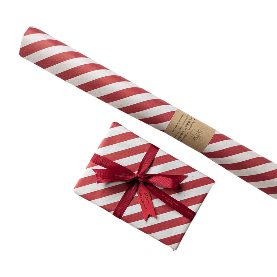 Recycled Gift Wrapping Paper - Red Candy Cane | 3M - Thedanes.co.uk - Creative & Sustainable Living The Scandinavian Way