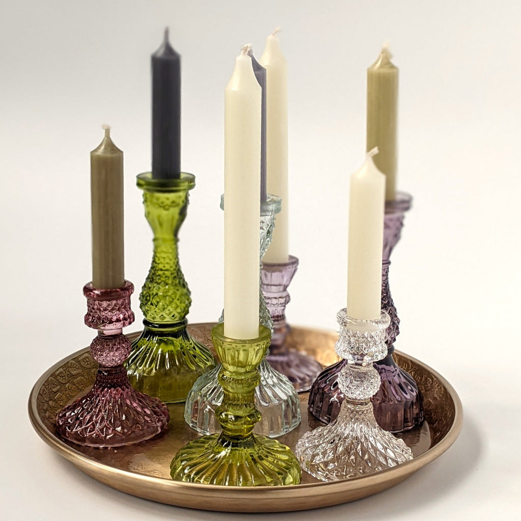 Amber Recycled Glass Dinner Candlestick - 2 Sizes – The Danes