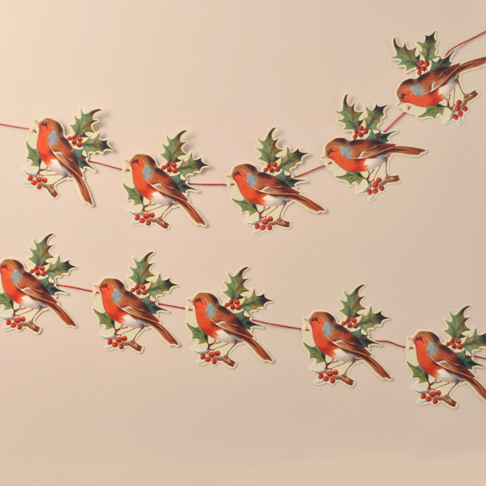 Victorian Paper Christmas Garland  | Holly & Robin Garland - Thedanes.co.uk - Creative & Sustainable Living The Scandinavian Way