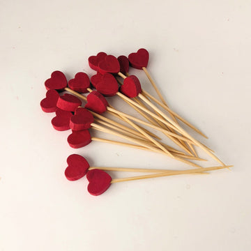 Heart Canapé Party Packs - Wooden Bowls & Skewers - The Danes