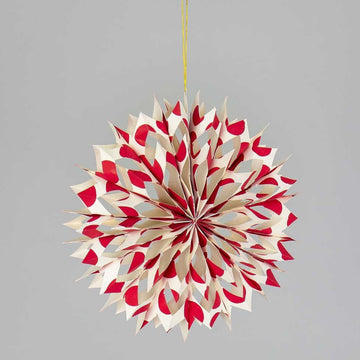 Red & White Christmas Paper Star, Fair Trade | 21cm - Thedanes.co.uk - Creative & Sustainable Living The Scandinavian Way