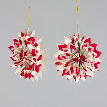 Red & White Christmas Paper Stars, Fair Trade| Set of 2 - Thedanes.co.uk - Creative & Sustainable Living The Scandinavian Way