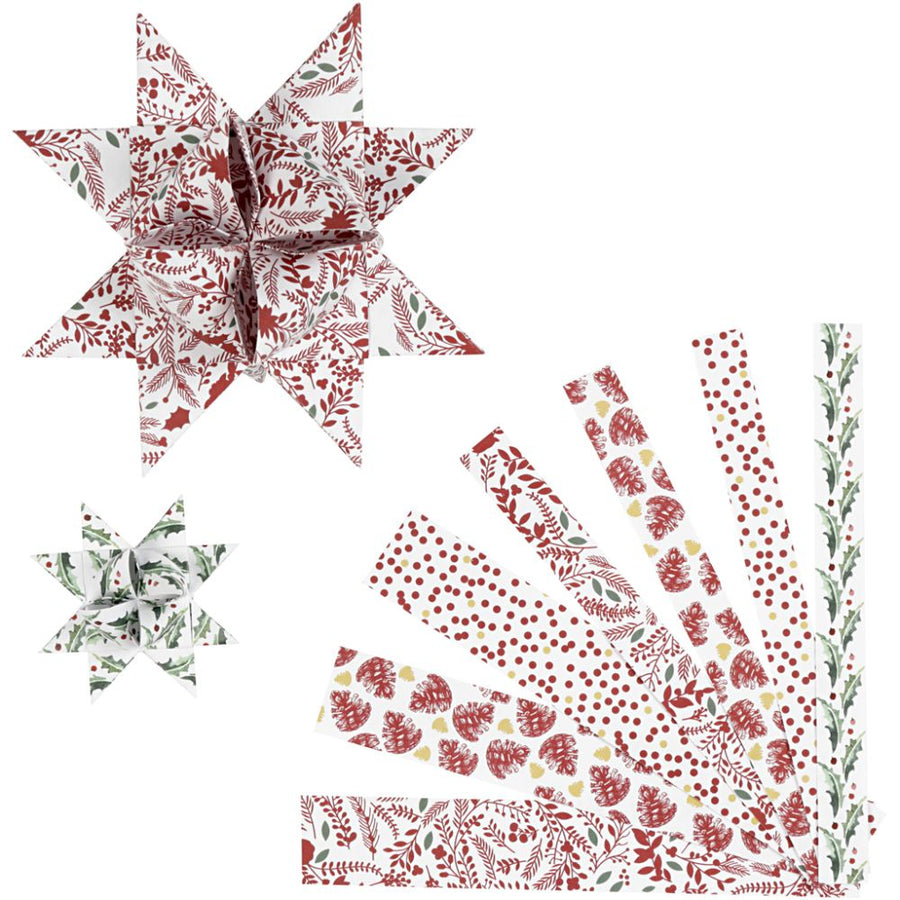 Scandi Paper Star Craft Kit for 12 Stars | Red & White - Thedanes.co.uk - Creative & Sustainable Living The Scandinavian Way