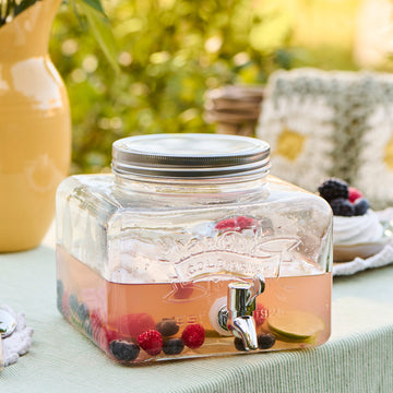 Retro Drinks Dispenser - Glass With Metal Lid 3.6 ltr - Thedanes.co.uk - Creative & Sustainable Living The Scandinavian Way