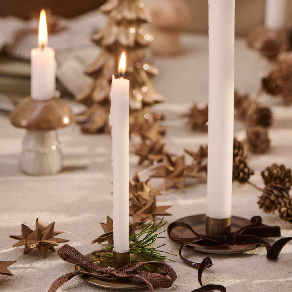 Round Plate Metal 'Brass Finish' Candle Holder | for 22mm Candles - Thedanes.co.uk - Creative & Sustainable Living The Scandinavian Way