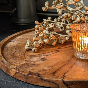 Round Reclaimed Teak Serving Tray | 36cm - Thedanes.co.uk - Creative & Sustainable Living The Scandinavian Way