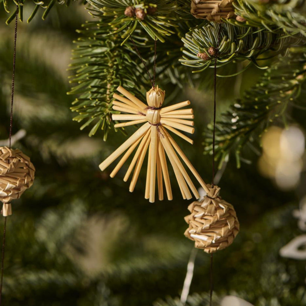 Scandi Christmas Straw Angel Decoration | Set of 3 - Thedanes.co.uk - Creative & Sustainable Living The Scandinavian Way
