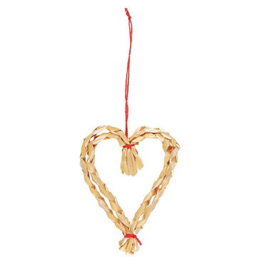 Scandi Christmas Straw Heart Tree Decoration | Set of 3 - Thedanes.co.uk - Creative & Sustainable Living The Scandinavian Way