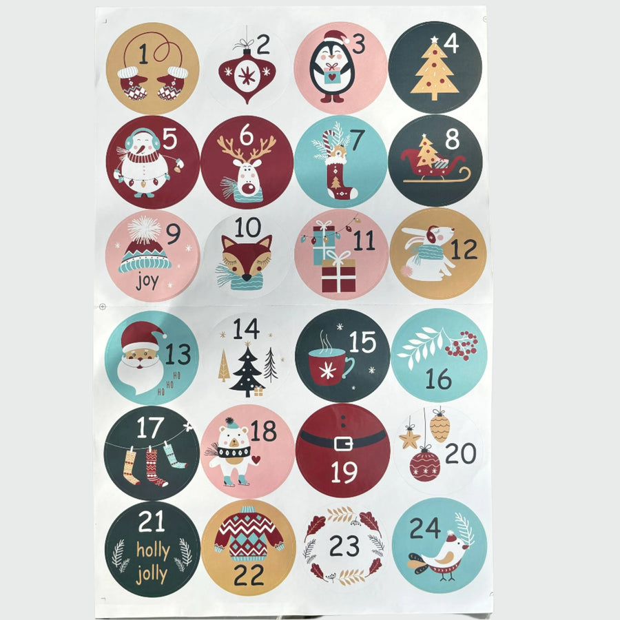 1-24 Christmas Stickers & Boxes - Scandi Kraft Advent & Countdown Calender - Thedanes.co.uk - Creative & Sustainable Living The Scandinavian Way