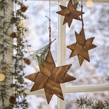 Scandinavian Woven Wood Star Decoration | 3 Sizes - Thedanes.co.uk - Creative & Sustainable Living The Scandinavian Way