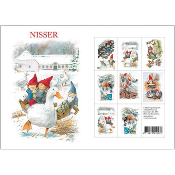 Scandinavian Christmas Nisse / Gnome Cards | 8 Pack Assorted - Thedanes.co.uk - Creative & Sustainable Living The Scandinavian Way