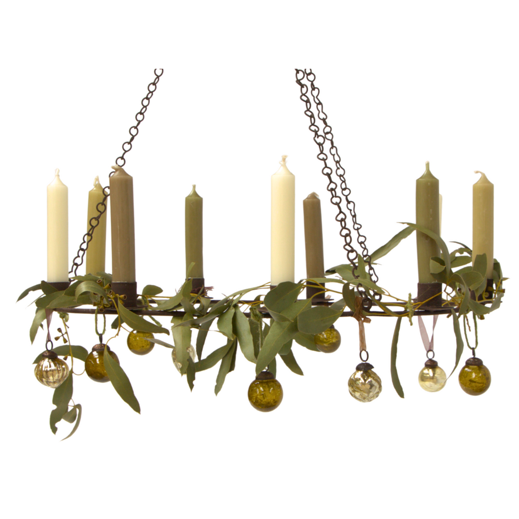 Scandinavian Rustic Hanging Candle Holder Wreath - 9 Candles - Thedanes.co.uk - Creative & Sustainable Living The Scandinavian Way