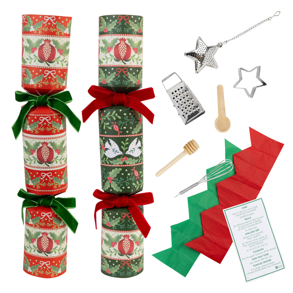 6 Christmas Crackers | Scandinavian Christmas Folk Motif - Thedanes.co.uk - Creative & Sustainable Living The Scandinavian Way