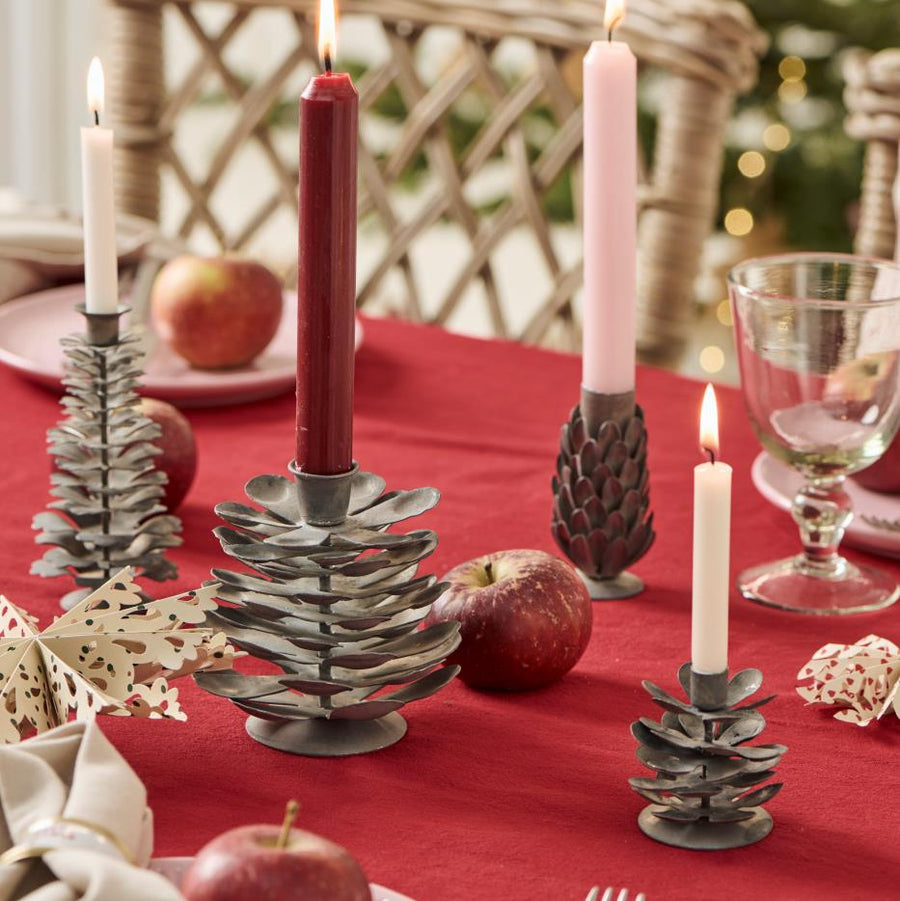 Scandinavian Pine Cone Candle Holder in Zinc - 3 Sizes - Thedanes.co.uk - Creative & Sustainable Living The Scandinavian Way