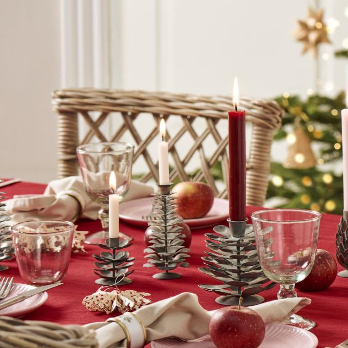 Scandinavian Pine Cone Candle Holder in Zinc - 3 Sizes - Thedanes.co.uk - Creative & Sustainable Living The Scandinavian Way