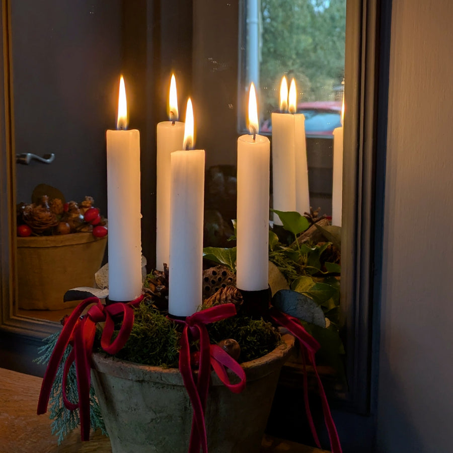 Seasonal Scandi Terracotta Pot With Candles | Gift Set - Thedanes.co.uk - Creative & Sustainable Living The Scandinavian Way