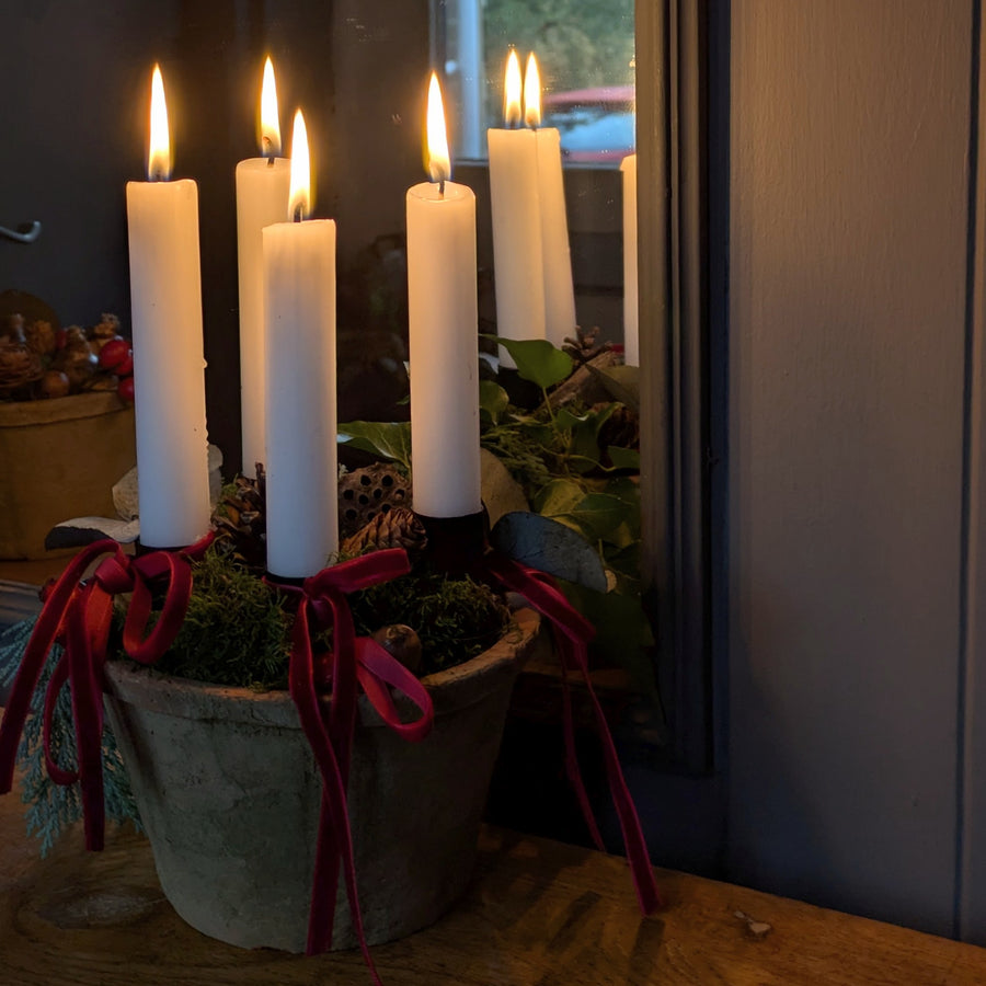 Seasonal Scandi Terracotta Pot With Candles | Gift Set - Thedanes.co.uk - Creative & Sustainable Living The Scandinavian Way