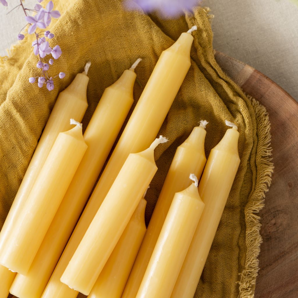 10 Short Dinner Candles | Spring Yellow - Thedanes.co.uk - Creative & Sustainable Living The Scandinavian Way