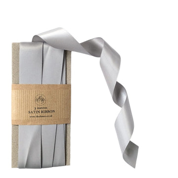 Silver Luxury Double Faced Satin Silk Ribbon | 25mm x 3M - Thedanes.co.uk - Creative & Sustainable Living The Scandinavian Way