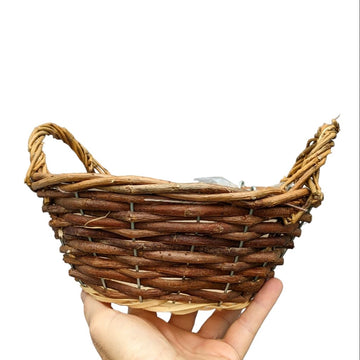Rustic Lined Basket, 19 x 9cm
