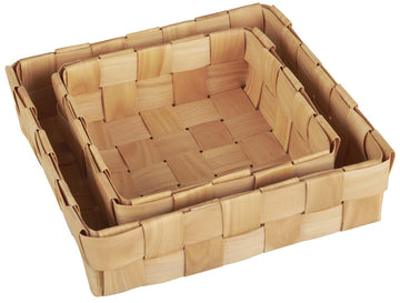 Square Braided Wood Chip Basket | 2 Sizes - Thedanes.co.uk - Creative & Sustainable Living The Scandinavian Way