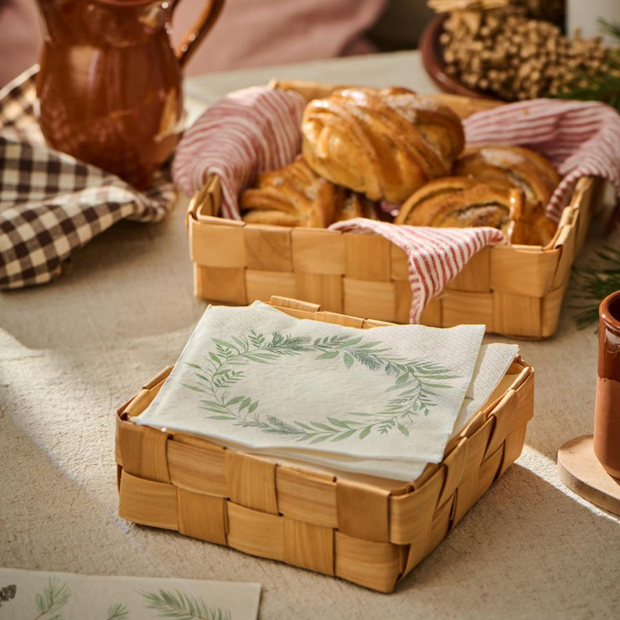 Square Braided Wood Chip Basket | 2 Sizes - Thedanes.co.uk - Creative & Sustainable Living The Scandinavian Way