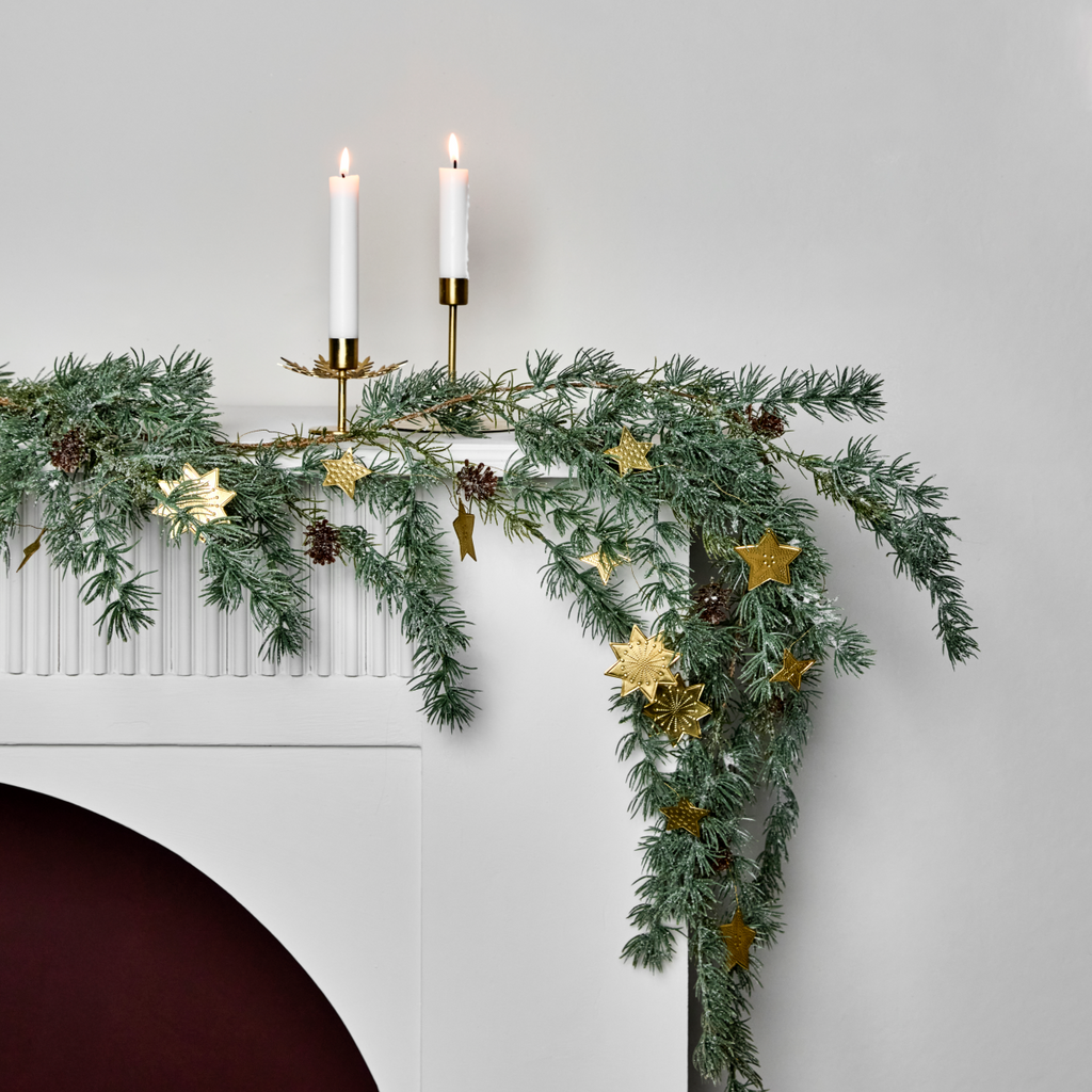 Star Garland | Embossed Antique brass | 2M - Thedanes.co.uk - Creative & Sustainable Living The Scandinavian Way