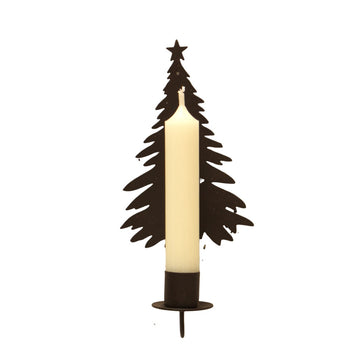 Christmas tree candle sconce in black metal