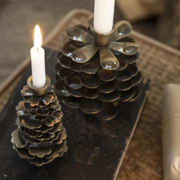 Scandinavian Metal Pine Cone Candle Holder | Seconds - Thedanes.co.uk - Creative & Sustainable Living The Scandinavian Way