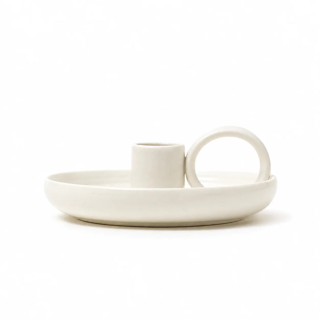 White Ceramic Wee Willie Winkie Candle Holder | 12cm - Thedanes.co.uk - Creative & Sustainable Living The Scandinavian Way