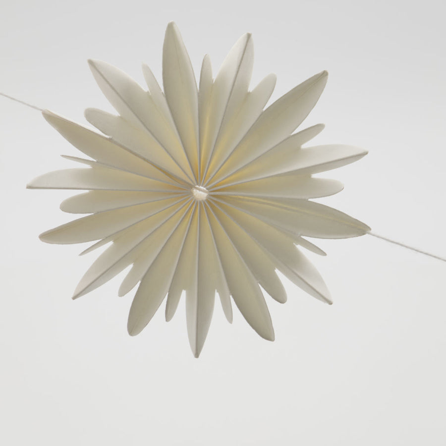 White Scandinavian Pleated Paper Fan Garland | 2mtr - Thedanes.co.uk - Creative & Sustainable Living The Scandinavian Way