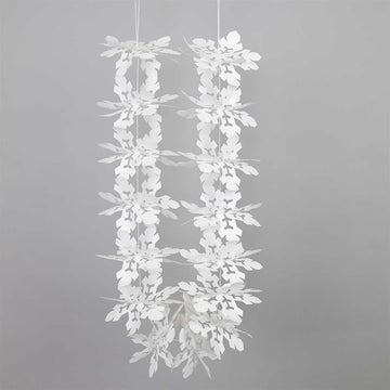 White Concerina Snowflake Paper Garland, Fair Trade | 110cm - Thedanes.co.uk - Creative & Sustainable Living The Scandinavian Way