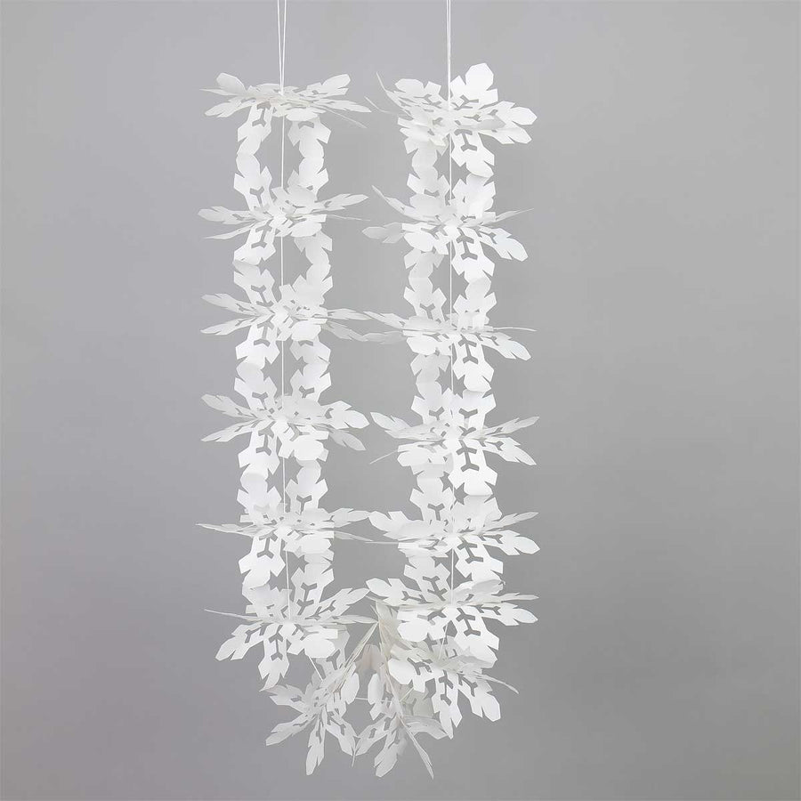 White Concerina Snowflake Paper Garland, Fair Trade | 110cm - Thedanes.co.uk - Creative & Sustainable Living The Scandinavian Way