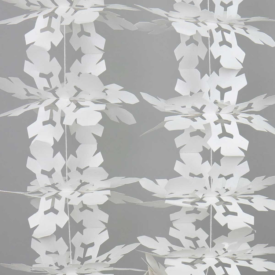 White Concerina Snowflake Paper Garland, Fair Trade | 110cm - Thedanes.co.uk - Creative & Sustainable Living The Scandinavian Way