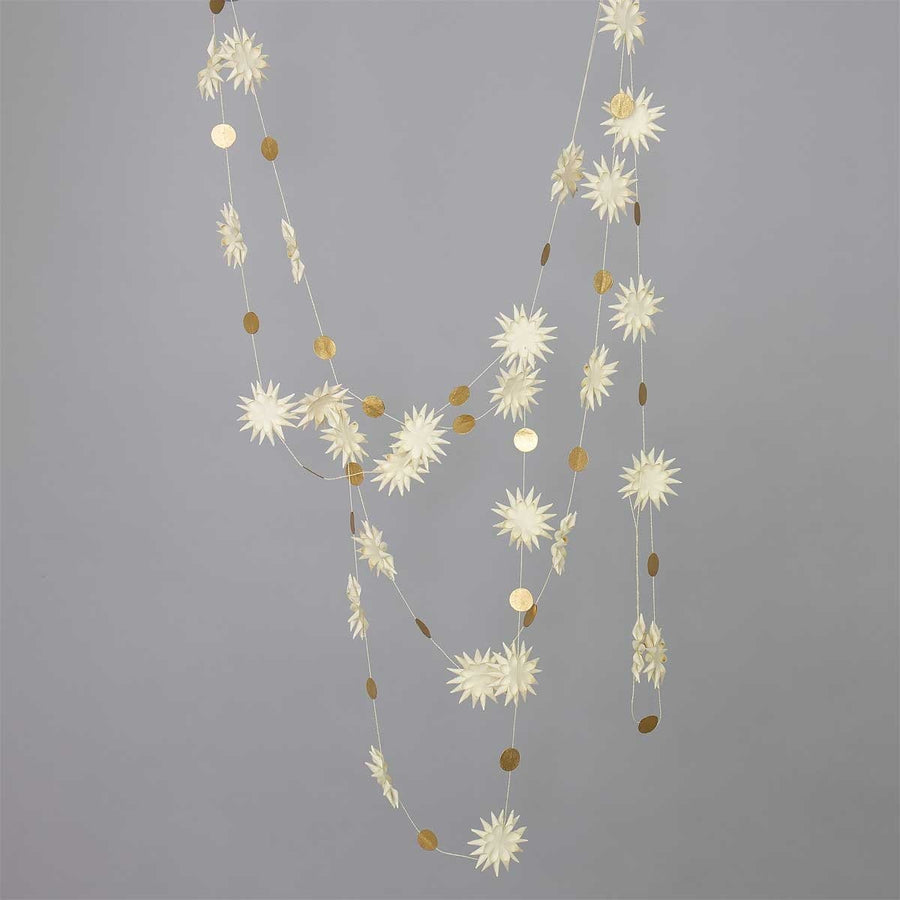 White & Gold Mini Star Garland - Fair Trade | 3Mtr - Thedanes.co.uk - Creative & Sustainable Living The Scandinavian Way
