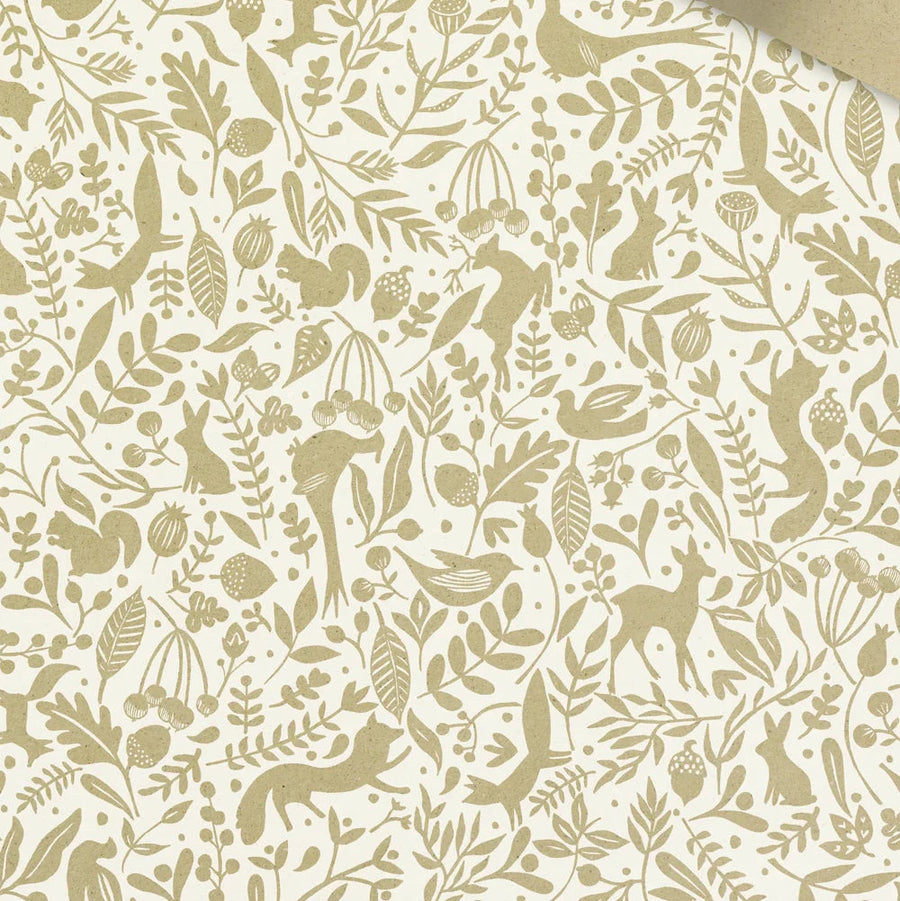 White Woodland Animals Grass Paper | 3M x 50cm - Thedanes.co.uk - Creative & Sustainable Living The Scandinavian Way