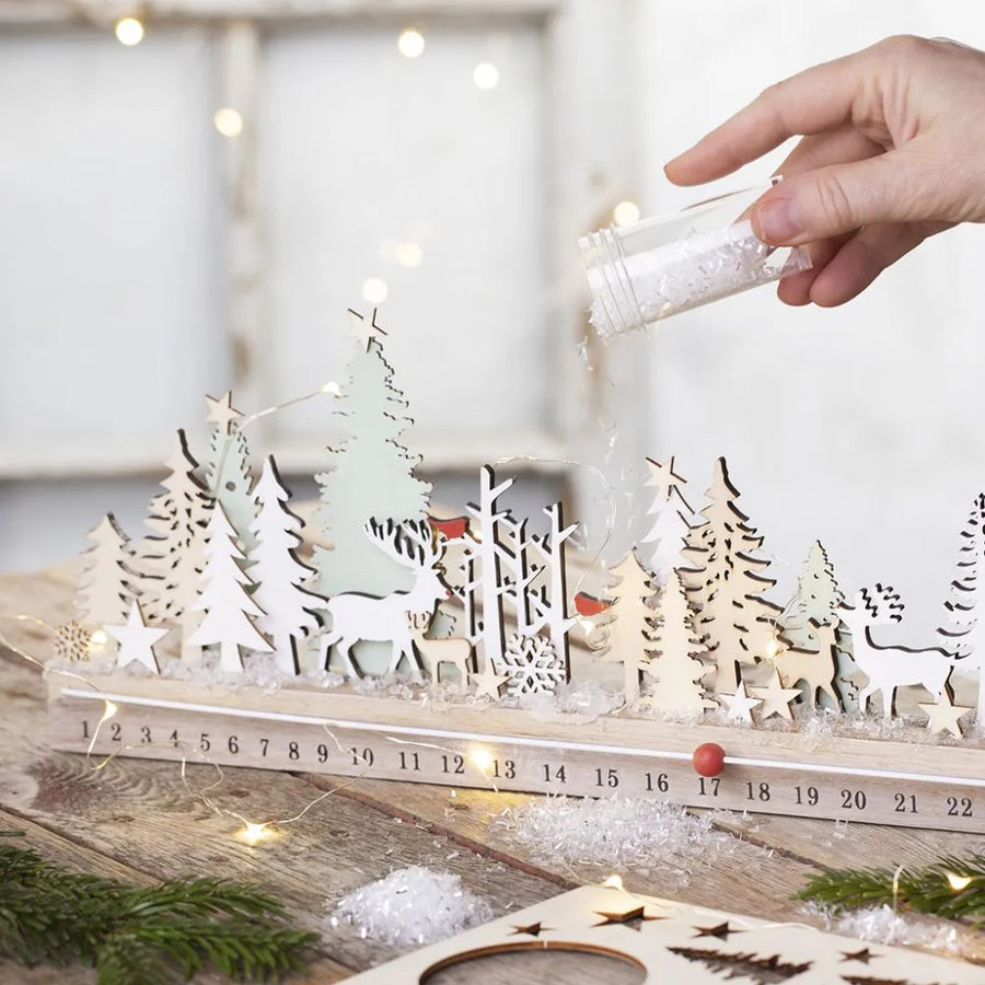 Christmas Advent Countdown Calender | Wooden Nordic Woodland