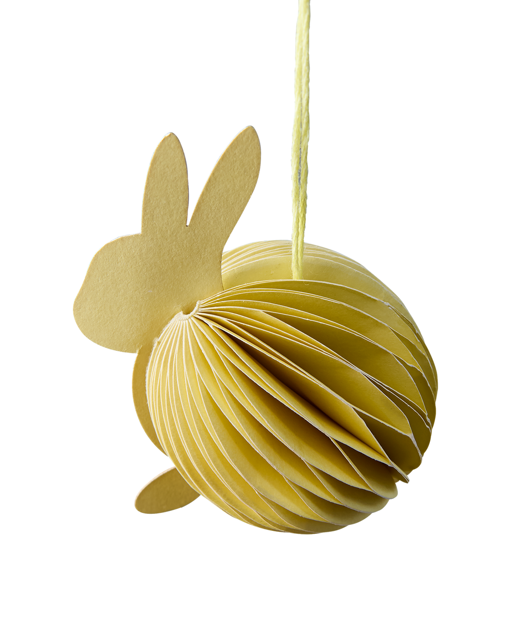Sitting Bunny Hanging Paper Decoration | Yellow, Pink or Green - Thedanes.co.uk - Creative & Sustainable Living The Scandinavian Way