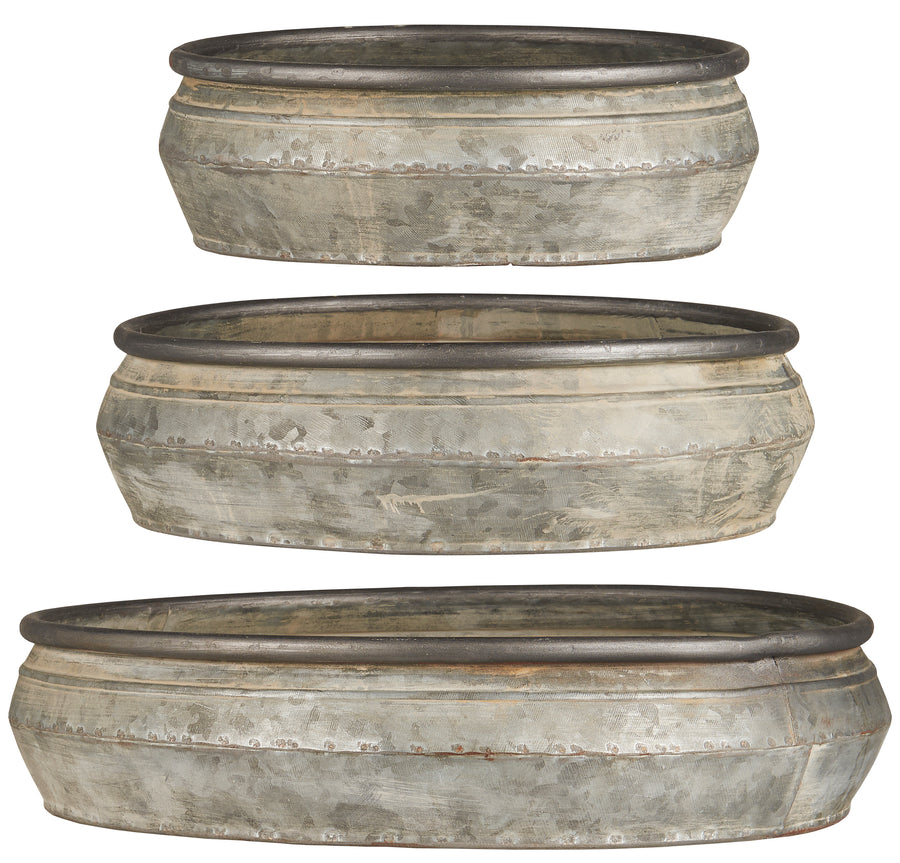 Zinc Tray Plant Bowl | Set of 3 - Thedanes.co.uk - Creative & Sustainable Living The Scandinavian Way