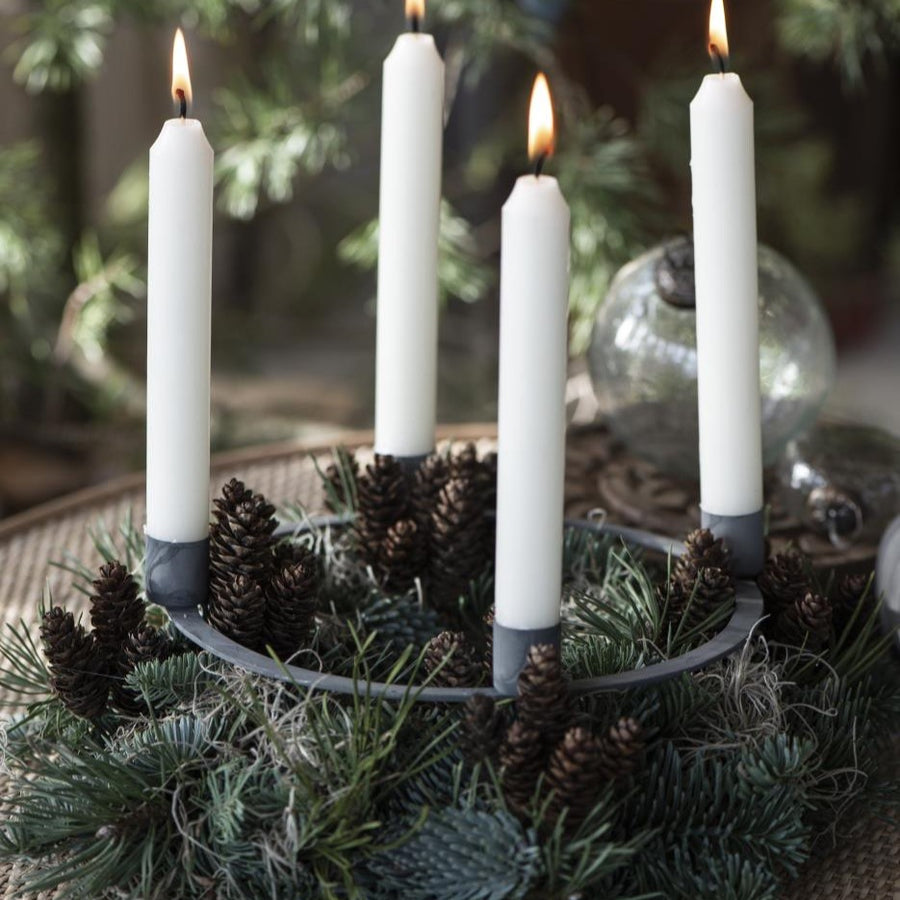 Advent Candle Holder Wreath With Spears